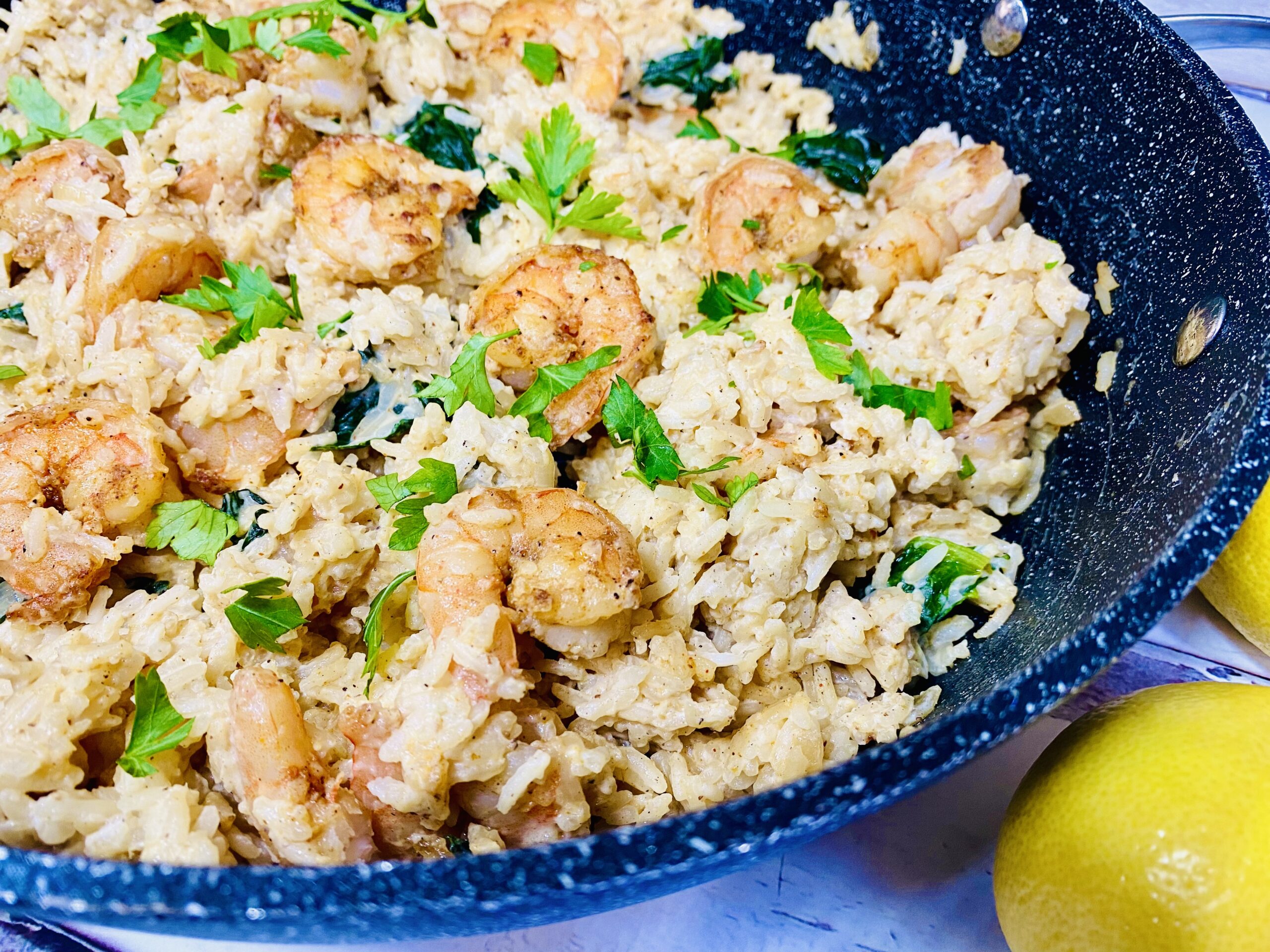 One-Pan Lemon Parmesan Shrimp and Rice